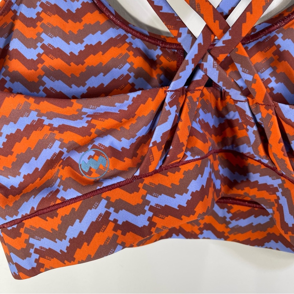 Janji Pace Sports Bra Orange Purple Blue Stripes Size L - Picture 4 of 8
